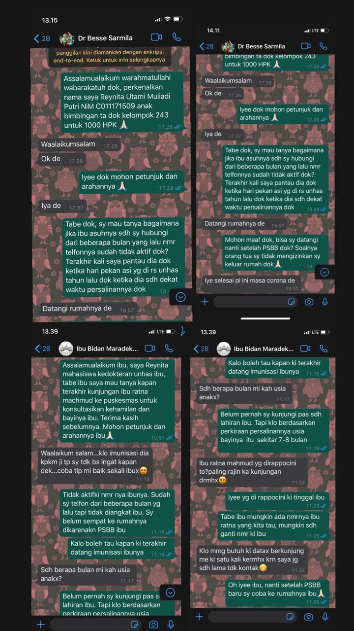 Konsultasi dengan Dokter Pembimbing dan Ibu Bidan